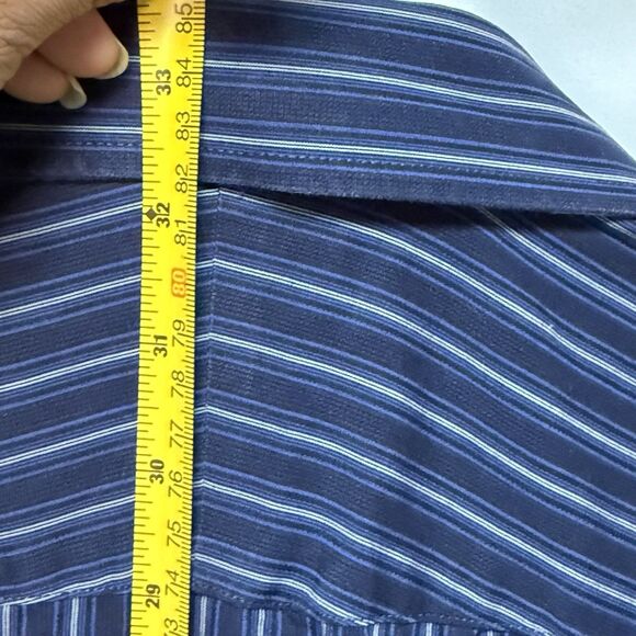 Mens Apt 9 Button Up Casual Shirt - Long Sleeve - Size XL Blue Striped - Picture 16 of 16